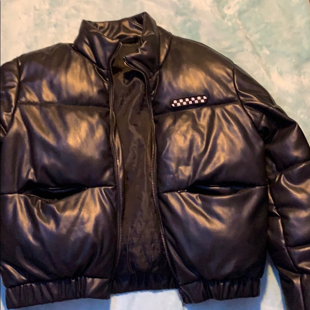 forever 21 PU leather bubble jacket